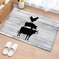 thumbnail image 1 of 2x3 Ft Entryway Area Rug, Farmhouse Wooden Grain Kitchen Rug Runner Washable Floor Mat, Vintage Country Cow Pig Chicken Grey Non Slip Indoor Door Mat Throw Carpet for Bathroom Living Room Bedroom, 1 of 8