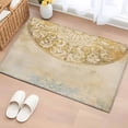 thumbnail image 1 of 2x3 Ft Entryway Area Rug, Golden Floral Kitchen Rug Runner Washable Floor Mat, Vintage Smear Abstract Art Non Slip Indoor Door Mat Throw Carpet for Bathroom Living Room Bedroom, 1 of 8