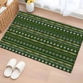 thumbnail image 1 of 2x3 Ft Entryway Area Rug, Green Christmas Kitchen Rug Runner Washable Floor Mat, White Snowflake Yellow Geometric Abstract Non Slip Indoor Door Mat Throw Carpet for Bathroom Living Room Bedroom, 1 of 8