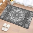 thumbnail image 1 of 2x3 Ft Entryway Area Rug, Grey Boho Kitchen Rug Runner Washable Floor Mat, Abstract Floral Southwestern Ethnic Tribal Non Slip Indoor Door Mat Throw Carpet for Bathroom Living Room Bedroom, 1 of 8
