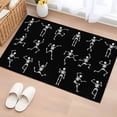 thumbnail image 1 of 2x3 Ft Entryway Area Rug, Halloween Black Kitchen Rug Runner Washable Floor Mat, Abstract Dancing Skull Skeletons Non Slip Indoor Door Mat Throw Carpet for Bathroom Living Room Bedroom, 1 of 8