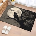 thumbnail image 1 of 2x3 Ft Entryway Area Rug, Halloween Kitchen Rug Runner Washable Floor Mat, Horror Bat Crow Full Moon Beige Black Non Slip Indoor Door Mat Throw Carpet for Bathroom Living Room Bedroom, 1 of 8