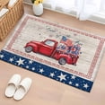 thumbnail image 1 of 2x3 Ft Entryway Area Rug, Independence Day Kitchen Rug Runner Washable Floor Mat, 4th of July Red Truck Flag Wooden Non Slip Indoor Door Mat Throw Carpet for Bathroom Living Room Bedroom, 1 of 8