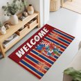 thumbnail image 1 of 2x3 Ft Entryway Area Rug, Independence Day Kitchen Rug Runner Washable Floor Mat, Patriotic USA Flag Flower Wood Grain Non Slip Indoor Door Mat Throw Carpet for Bathroom Living Room Bedroom, 1 of 8