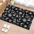 thumbnail image 1 of 2x3 Ft Entryway Area Rug, Nautical Black Kitchen Rug Runner Washable Floor Mat, Retro Sailing Boat Map Anchor Rudder Non Slip Indoor Door Mat Throw Carpet for Bathroom Living Room Bedroom, 1 of 8