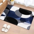 thumbnail image 1 of 2x3 Ft Entryway Area Rug, Navy Blue Black Geometric Kitchen Rug Runner Washable Floor Mat, Art Modern Abstract Non Slip Indoor Door Mat Throw Carpet for Bathroom Living Room Bedroom, 1 of 8