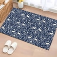 thumbnail image 1 of 2x3 Ft Entryway Area Rug, Navy Blue Boho Elk Kitchen Rug Runner Washable Floor Mat, Middle Century Vintage Botanical Non Slip Indoor Door Mat Throw Carpet for Bathroom Living Room Bedroom, 1 of 8