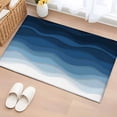thumbnail image 1 of 2x3 Ft Entryway Area Rug, Navy Blue Ombre Kitchen Rug Runner Washable Floor Mat, Modern Moire Wave Gradient Non Slip Indoor Door Mat Throw Carpet for Bathroom Living Room Bedroom, 1 of 8