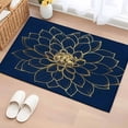 thumbnail image 1 of 2x3 Ft Entryway Area Rug, Navy Blue Yellow Spring Floral Kitchen Rug Runner Washable Floor Mat, Chic Blossoms Botanical Non Slip Indoor Door Mat Throw Carpet for Bathroom Living Room Bedroom, 1 of 8