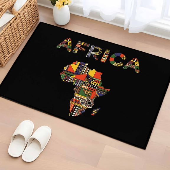 2x3 Ft Entryway Area Rug, North America Kitchen Rug Runner Washable Floor Mat, Colorful Maps Boho Ethnic Patterned Art Non Slip Indoor Door Mat Throw Carpet for Bathroom Living Room Bedroom