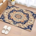 thumbnail image 1 of 2x3 Ft Entryway Area Rug, Orange Blue Southwestern Kitchen Rug Runner Washable Floor Mat, Boho Traditional Ethnic Antique Non Slip Indoor Door Mat Throw Carpet for Bathroom Living Room Bedroom, 1 of 8