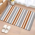 2x3 Ft Entryway Area Rug, Orange Grey Stripes Kitchen Rug Runner ...