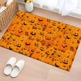 thumbnail image 1 of 2x3 Ft Entryway Area Rug, Orange Halloween Kitchen Rug Runner Washable Floor Mat, Horror Pumpkins Evil Bat Non Slip Indoor Door Mat Throw Carpet for Bathroom Living Room Bedroom, 1 of 8