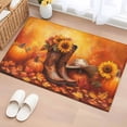 thumbnail image 1 of 2x3 Ft Entryway Area Rug, Orange Western Fall Kitchen Rug Runner Washable Floor Mat, Thanksgiving Pumpkin Sunflower Non Slip Indoor Door Mat Throw Carpet for Bathroom Living Room Bedroom, 1 of 8