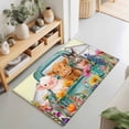 thumbnail image 1 of 2x3 Ft Entryway Area Rug, Pig Cow Horse Kitchen Rug Runner Washable Floor Mat, Farmhouse Truck Farm Cabin Botanical Floral Non Slip Indoor Door Mat Throw Carpet for Bathroom Living Room Bedroom, 1 of 8