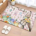 thumbnail image 1 of 2x3 Ft Entryway Area Rug, Pink Easter Bunny Kitchen Rug Runner Washable Floor Mat, Spring Easter Eggs Floral Buffalo Plaid Non Slip Indoor Door Mat Throw Carpet for Bathroom Living Room Bedroom, 1 of 8