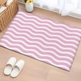 thumbnail image 1 of 2x3 Ft Entryway Area Rug, Pink White Kitchen Rug Runner Washable Floor Mat, Modern Abstract Waves Water Ripple Striped Non Slip Indoor Door Mat Throw Carpet for Bathroom Living Room Bedroom, 1 of 8