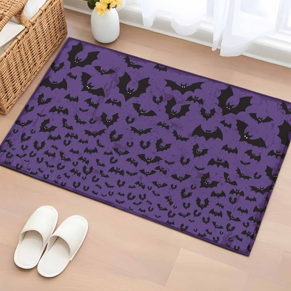 2x3 Ft Entryway Area Rug, Purple Halloween Kitchen Rug Runner Washable ...