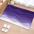thumbnail image 1 of 2x3 Ft Entryway Area Rug, Purple Ombre Stripes Kitchen Rug Runner Washable Floor Mat, Gradient Abstract Ocean Waves Art Non Slip Indoor Door Mat Throw Carpet for Bathroom Living Room Bedroom, 1 of 8