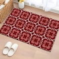 thumbnail image 1 of 2x3 Ft Entryway Area Rug, Red Boho Kitchen Rug Runner Washable Floor Mat, Vintage Country Ethnic Abstract Flowers Art Non Slip Indoor Door Mat Throw Carpet for Bathroom Living Room Bedroom, 1 of 8