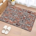 thumbnail image 1 of 2x3 Ft Entryway Area Rug, Red Brick Wall Kitchen Rug Runner Washable Floor Mat, Vintage Farmhouse Stone Rocks Geometric Print Non Slip Indoor Door Mat Throw Carpet for Bathroom Living Room Bedroom, 1 of 8