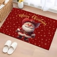 thumbnail image 1 of 2x3 Ft Entryway Area Rug, Red Santa Christmas Kitchen Rug Runner Washable Floor Mat, Western Cowboy Xmas Snowflake Non Slip Indoor Door Mat Throw Carpet for Bathroom Living Room Bedroom, 1 of 8