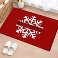 thumbnail image 1 of 2x3 Ft Entryway Area Rug, Red Snowflake Christmas Kitchen Rug Runner Washable Floor Mat, Hello Winter Snowflake Non Slip Indoor Door Mat Throw Carpet for Bathroom Living Room Bedroom, 1 of 8