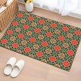 thumbnail image 1 of 2x3 Ft Entryway Area Rug, Red Turquoise Kitchen Rug Runner Washable Floor Mat, Morocco Modern Geometric Ethnic Art Non Slip Indoor Door Mat Throw Carpet for Bathroom Living Room Bedroom, 1 of 8