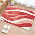 thumbnail image 1 of 2x3 Ft Entryway Area Rug, Red Waves Kitchen Rug Runner Washable Floor Mat, Ombre Sea Ripples Shabby Beach Non Slip Indoor Door Mat Throw Carpet for Bathroom Living Room Bedroom, 1 of 8
