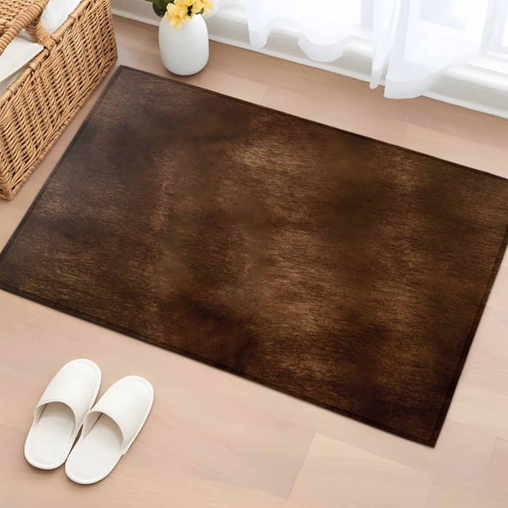 2x3 Ft Entryway Area Rug, Retro Wooden Board Kitchen Rug Runner Washable Floor Mat, Western Country Farmhouse Brown Wood Non Slip Indoor Door Mat Throw Carpet for Bathroom Living Room Bedroom