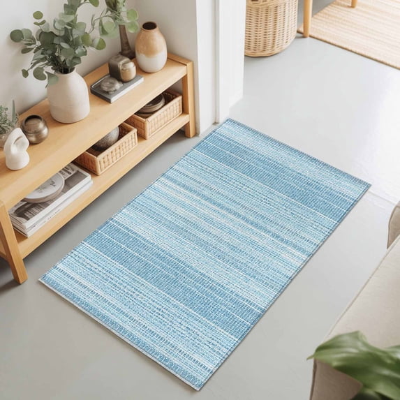 2x3 Ft Entryway Area Rug, Rustic Blue Kitchen Rug Runner Washable Floor ...