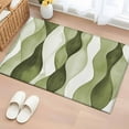 thumbnail image 1 of 2x3 Ft Entryway Area Rug, Sage Green Stripes Kitchen Rug Runner Washable Floor Mat, Retro Farmhouse Abstract Ripple Non Slip Indoor Door Mat Throw Carpet for Bathroom Living Room Bedroom, 1 of 8