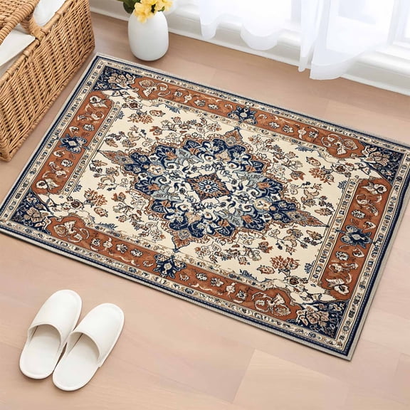 2x3 Ft Entryway Area Rug, Southwest America Kitchen Rug Runner Washable Floor Mat, Heritage Bohemian Traditional Classic Non Slip Indoor Door Mat Throw Carpet for Bathroom Living Room Bedroom
