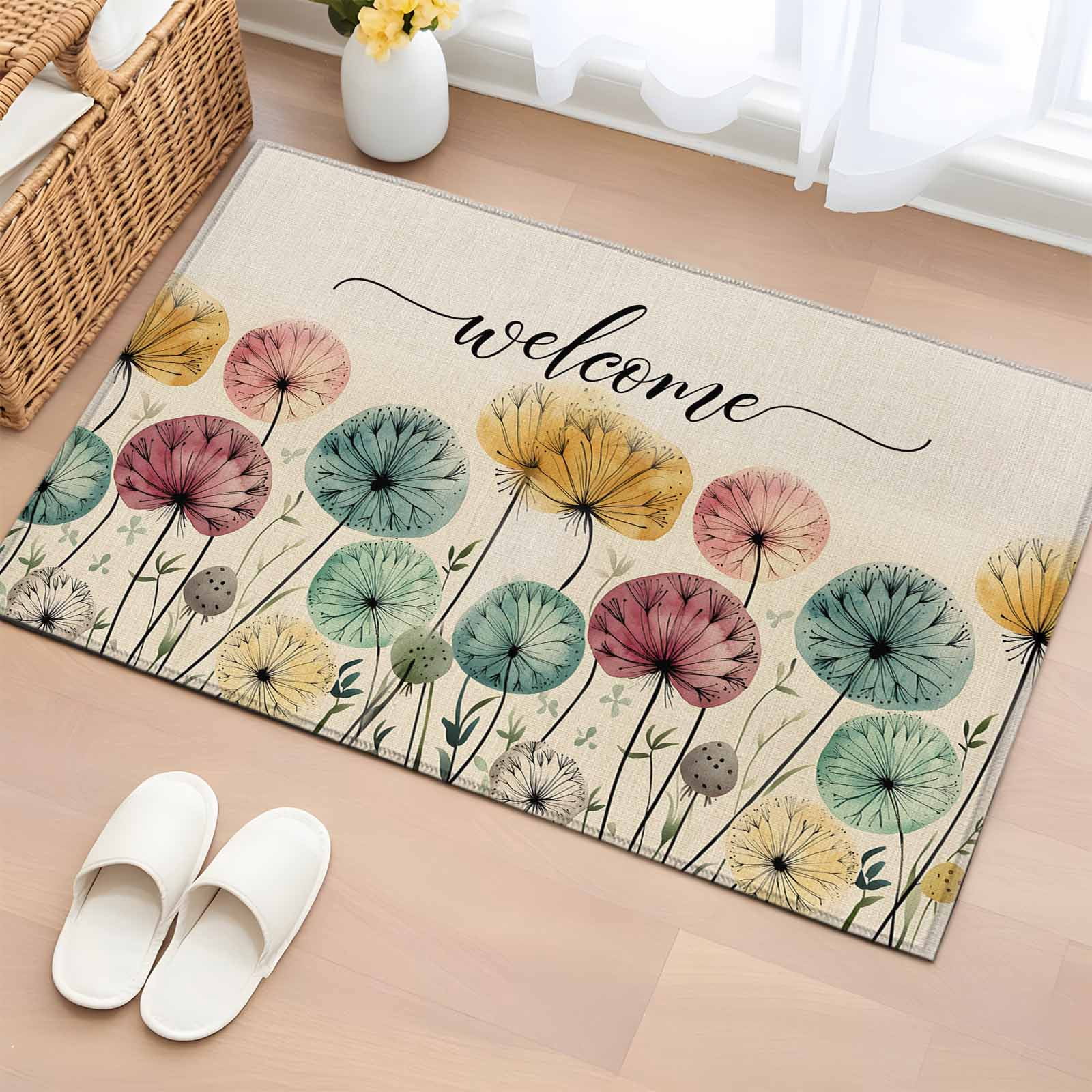 2x3 Ft Entryway Area Rug, Spring Floral Kitchen Rug Runner Washable ...