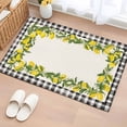 thumbnail image 1 of 2x3 Ft Entryway Area Rug, Summer Lemons Kitchen Rug Runner Washable Floor Mat, Farmhouse Fruits Black Buffalo Plaid Non Slip Indoor Door Mat Throw Carpet for Bathroom Living Room Bedroom, 1 of 8