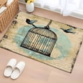 thumbnail image 1 of 2x3 Ft Entryway Area Rug, Teal Vintage Birds Kitchen Rug Runner Washable Floor Mat, Retro Birdcage Watercolor Non Slip Indoor Door Mat Throw Carpet for Bathroom Living Room Bedroom, 1 of 8