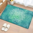 thumbnail image 1 of 2x3 Ft Entryway Area Rug, Turquoise Boho Kitchen Rug Runner Washable Floor Mat, Oriental Abstract Motifs Traditional Bohemian Non Slip Indoor Door Mat Throw Carpet for Bathroom Living Room Bedroom, 1 of 8