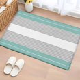 thumbnail image 1 of 2x3 Ft Entryway Area Rug, Turquoise Grey Stripe Kitchen Rug Runner Washable Floor Mat, Modern Art Horizontal Striped Non Slip Indoor Door Mat Throw Carpet for Bathroom Living Room Bedroom, 1 of 8