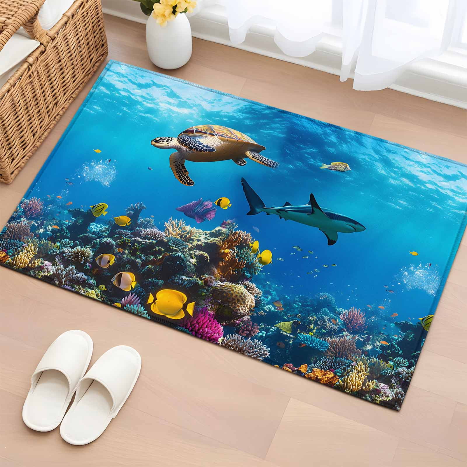 Turtle Rug Runner 2x3 Ft Entryway Area Rug, Turtle Kitchen Rug Runner Washable Floor Mat ...