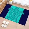 thumbnail image 1 of 2x3 Ft Entryway Area Rug, Turtle Mandalas Kitchen Rug Runner Washable Floor Mat, Boho Modern Abstract Blue Stripe Summer Non Slip Indoor Door Mat Throw Carpet for Bathroom Living Room Bedroom, 1 of 8