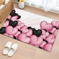 thumbnail image 1 of 2x3 Ft Entryway Area Rug, Valentine's Day Kitchen Rug Runner Washable Floor Mat, Romantic Love Heart Ballons Pink and Black Non Slip Indoor Door Mat Throw Carpet for Bathroom Living Room Bedroom, 1 of 8