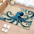 thumbnail image 1 of 2x3 Ft Entryway Area Rug, Vintage Blue Octopus Kitchen Rug Runner Washable Floor Mat, Summer Coastal Ocean Wave Non Slip Indoor Door Mat Throw Carpet for Bathroom Living Room Bedroom, 1 of 8