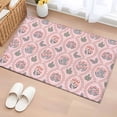 thumbnail image 1 of 2x3 Ft Entryway Area Rug, Vintage Flower Pattern Kitchen Rug Runner Washable Floor Mat, Spring Floral Leaves Plants Pink Non Slip Indoor Door Mat Throw Carpet for Bathroom Living Room Bedroom, 1 of 8