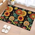 thumbnail image 1 of 2x3 Ft Entryway Area Rug, Vintage Sunflower Kitchen Rug Runner Washable Floor Mat, Black Boho Ethnic Summer Botanical Non Slip Indoor Door Mat Throw Carpet for Bathroom Living Room Bedroom, 1 of 8