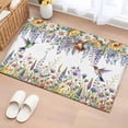thumbnail image 1 of 2x3 Ft Entryway Area Rug, Watercolor Floral Kitchen Rug Runner Washable Floor Mat, Spring Daisy Sunflowers Wisteria Hummingbird Non Slip Indoor Door Mat Throw Carpet for Bathroom Living Room Bedroom, 1 of 8