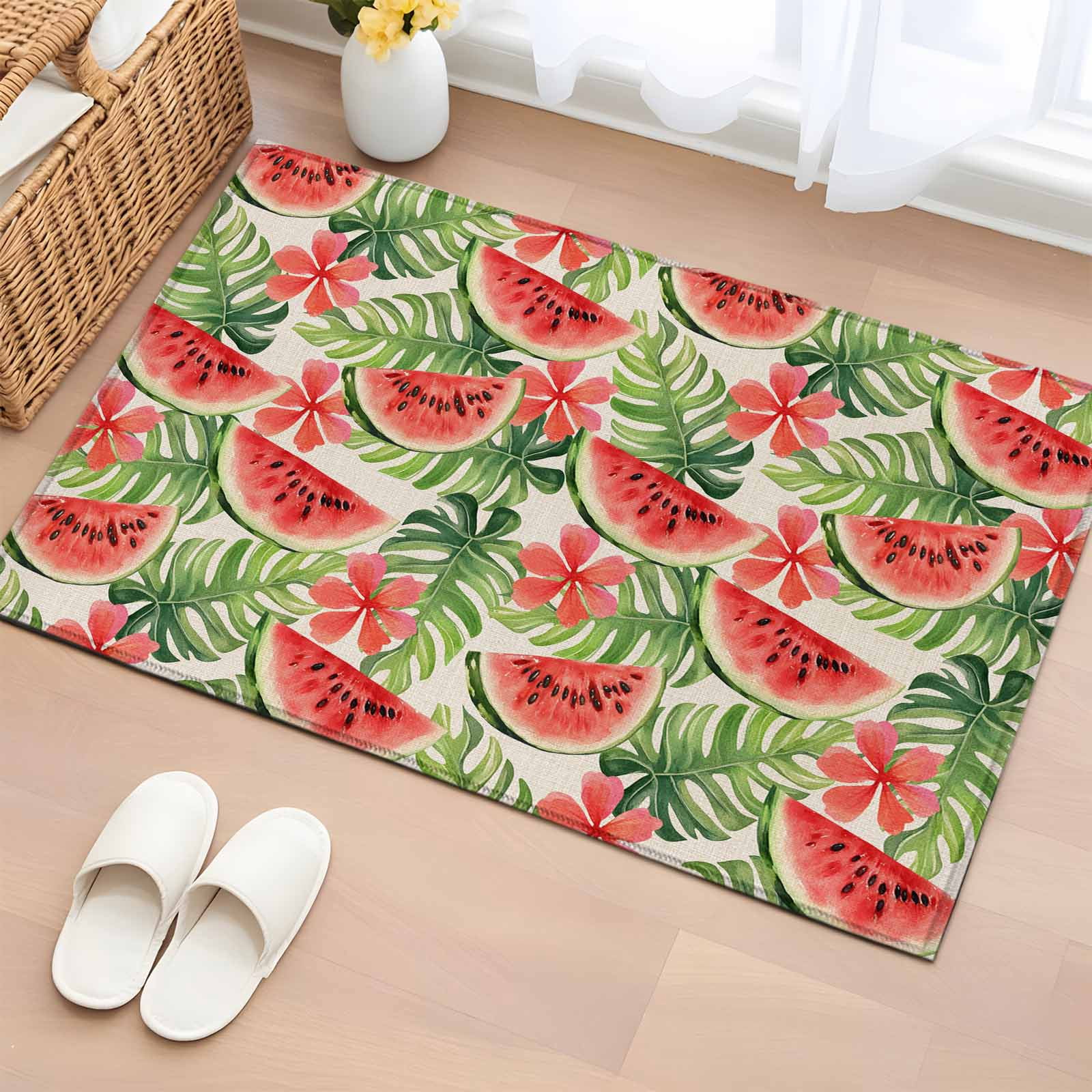 2x3 Ft Entryway Area Rug, Watermelon Kitchen Rug Runner Washable Floor ...