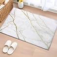 thumbnail image 1 of 2x3 Ft Entryway Area Rug, White Gold Marble Kitchen Rug Runner Washable Floor Mat, Modern Farmhouse Abstract Patterned Non Slip Indoor Door Mat Throw Carpet for Bathroom Living Room Bedroom, 1 of 8