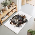 thumbnail image 1 of 2x3 Ft Entryway Area Rug, Wolf Kitchen Rug Runner Washable Floor Mat, Animal Broken Wall Dynamic Angry Expression Non Slip Indoor Door Mat Throw Carpet for Bathroom Living Room Bedroom, 1 of 8