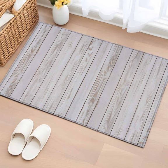 2x3 Ft Entryway Area Rug, Wood Grain Rustic Kitchen Rug Runner Washable Floor Mat, Farmhouse Striped Wooden Plank Non Slip Indoor Door Mat Throw Carpet for Bathroom Living Room Bedroom