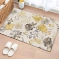 thumbnail image 1 of 2x3 Ft Entryway Area Rug, Yellow Grey Botanical Kitchen Rug Runner Washable Floor Mat, Spring Floral Watercolor Rustic Non Slip Indoor Door Mat Throw Carpet for Bathroom Living Room Bedroom, 1 of 8